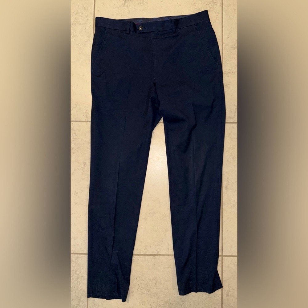 Alfani Slim Fit Navy Blue Dress Pants - 34x34
